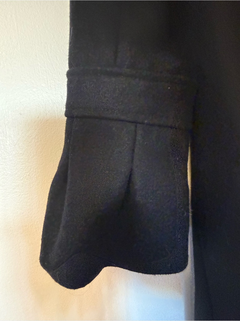 Express Black Pea Coat with Leopard-Print Lining - Picture 4 of 6
